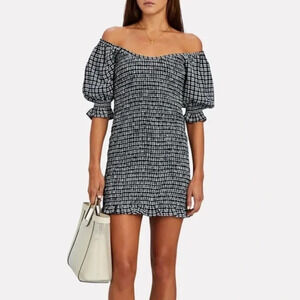 Faithfull the Brand Constantia Smocked Gingham Mini Dress 6